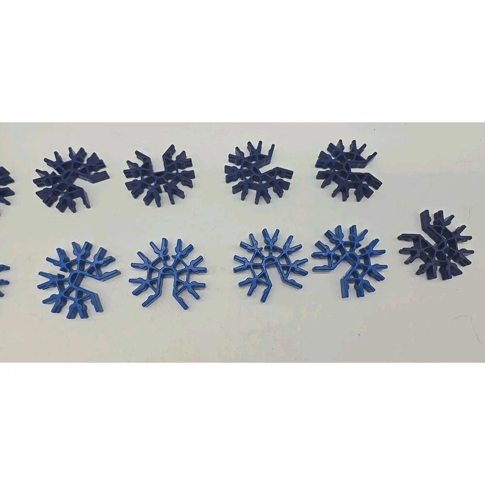 K'nex Loopin Lightning Coaster Parts Lot of 13 Blue & Dark Blue 7-Way Connectors